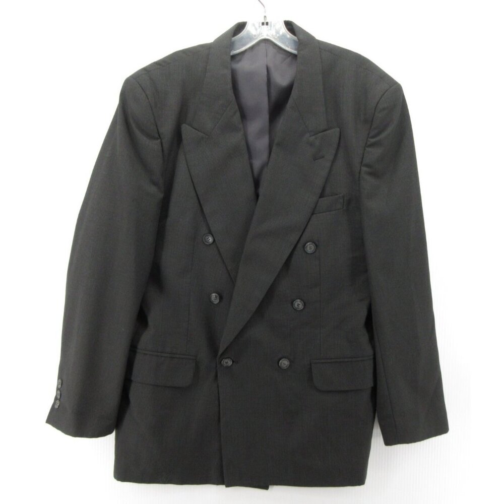 J Riggings Sport Coat 42 Double Breasted Blazer 90s Executive Peak VGT